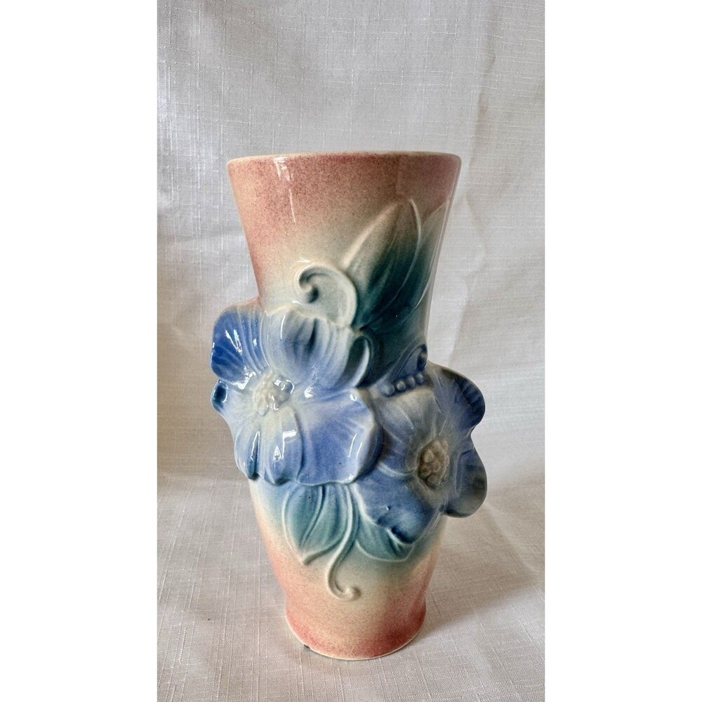Vintage Royal Copley Carols Corsage Vase 7 Pink and Blue 1940s Art Deco Floral
